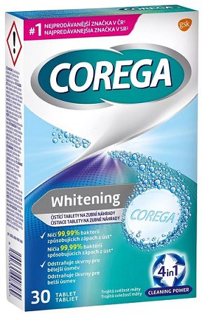 COREGA TABS 30ks Whitening | Kosmetické a dentální výrobky - Dentální hygiena - Ostatní dentální výrobky